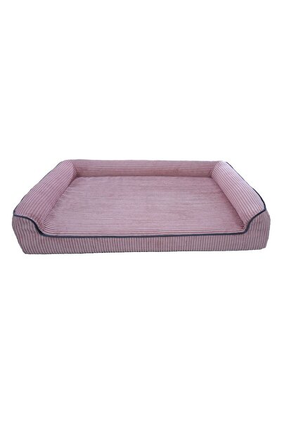 viscopet Premium Sofa Blok Sungerli Alezli Fermuarlı Yıkanabilir Köpek Yatağı Pembe