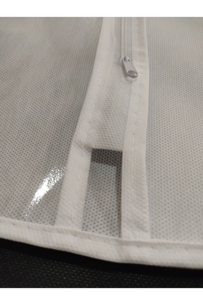 Generic Brand Coat - Tunic Dress Protective Cover, Pouch, Semi-Transparent Window, White Color, 64X130 cm