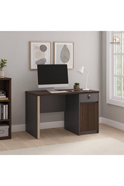 Al Saada Home Wooden Desk - Dark Brown - 140×60×75cm