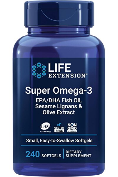 Life Extension Super Omega-3 with EPA/DHA Fish Oil, Sesame Lignans & Olive Extract For Heart Health
