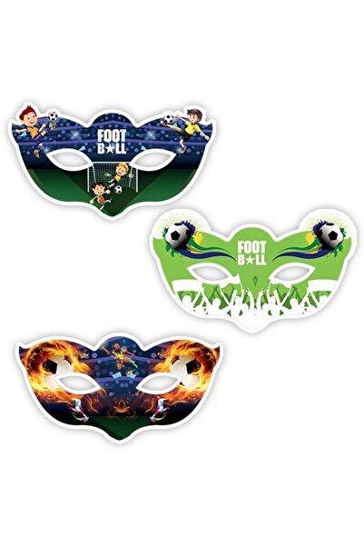 Parti Dükkanım Futbol Kağıt Maske 6 Adet