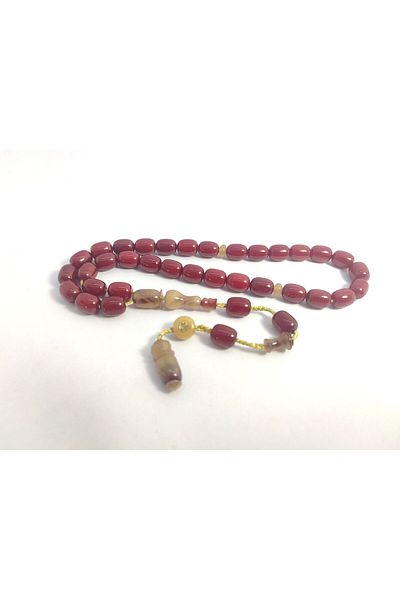 İskeçe Exclusive Jesus Balkaya Masterpiece Double Piece Imame Old Style Countersunk Old Tightening Amber Certified 8320