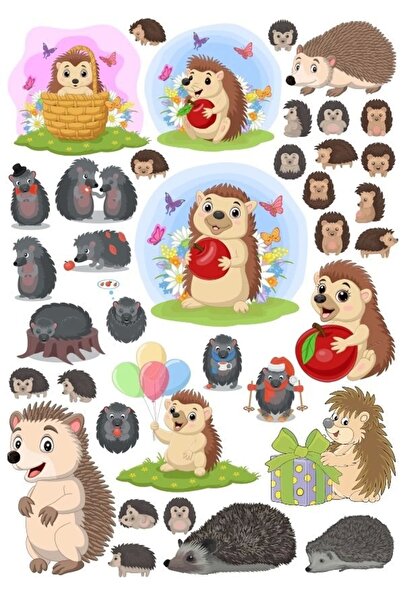 Reysa Tasarım مجموعة ملصقات القنفذ مكونة من 20 قطعة للهاتف والكمبيوتر اللوحي ...