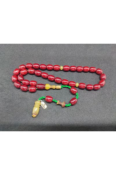 İskeçe Exclusive Jesus Masterpiece of Balkaya Double Piece Imame Old Style Countersunk Old Tightening Amber Certified 8296