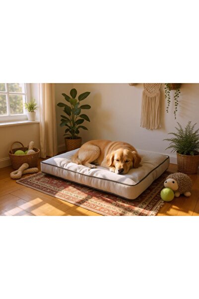 viscopet Visco Dolgulu Çift Taraflı Ve Fermuarlı Yıkanabilir Buyuk Köpek Yatağı Xxl-85x125x10cm
