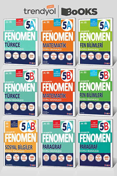 Fenomen Yayıncılık FENOMEN 5 A-B FULL Tüm Dersler Seti (9 Kitap) *Güncel Baskı