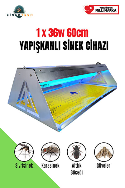 Sinektech Yapışkan Levhalı Elektrikli Sinek Öldürücü 1x36w 60cm Sinek Cihazı ...