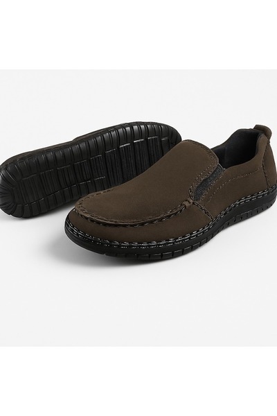 Growish GR321 Hakiki Nubuk Deri Günlük Kullanım Bağcıksız Loafer Erkek Ayakkabı