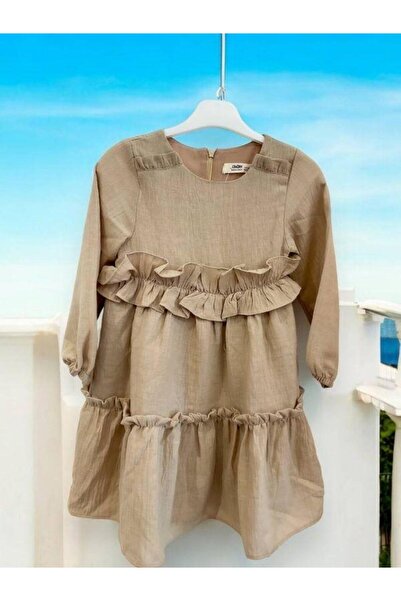 Zekids Κοριτσίστικο βαμβακερό εποχιακό φαρδύ φόρεμα με βολάν