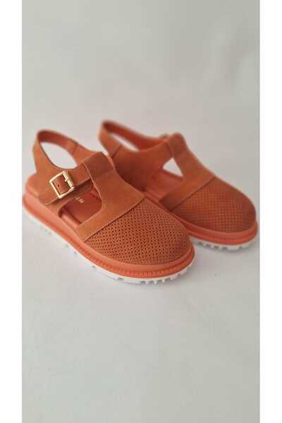 POTEEN Ptn Merrinea Tan Buckle Detail Genuine Leather Women's Sandals