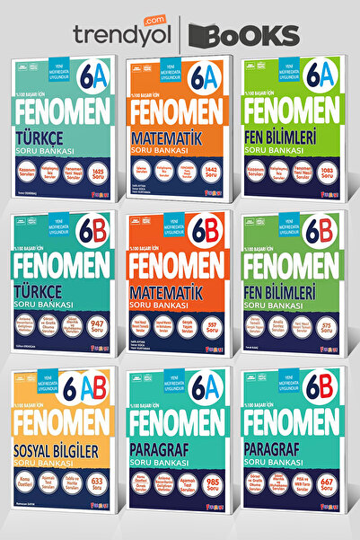 Fenomen Yayıncılık FENOMEN 6 A-B FULL Tüm Dersler Seti (9 Kitap) *Güncel Baskı