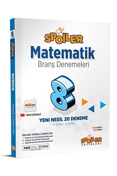Spoiler Yayınları 8. Sınıf LGS Matematik Branş Denemeleri Spoiler