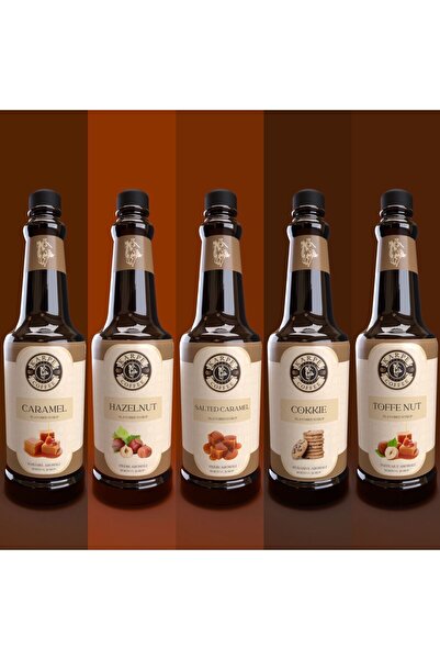 KARPE COFFEE 5'Lİ AVANTAVLI ŞURUP SETİ (KARAMEL,FINDIK,TUZLU KARAMEL,KURABİYE...
