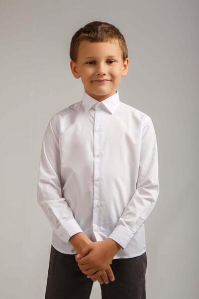 Magu Boy's White Linen Shirt