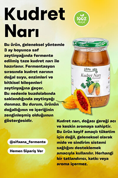 ŞİFA ANA Zeytinyağlı Kudret Narı 370 cc