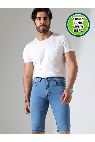 sports here Κλασικό τζιν πάνω από το γόνατο με σορτς λείανσης Capri