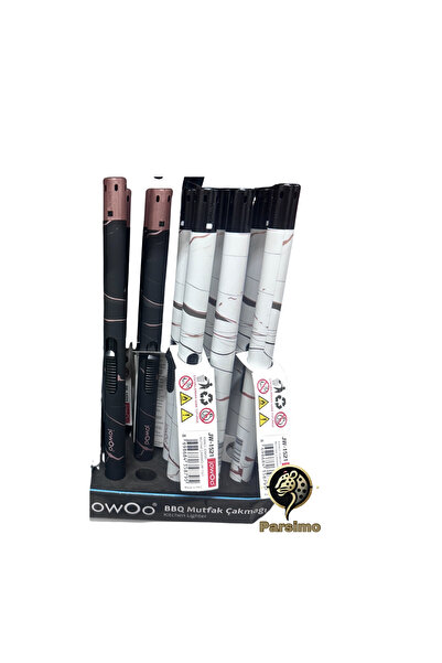 Parsimo Uzun Şamdan Şömine Ocak Çakmağı Bakır Siyah