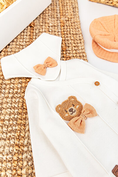 Babymod Bow Tie Teddy Bear Figured Cotton 5 Piece Baby Boy Hospital Outlet Baby Set