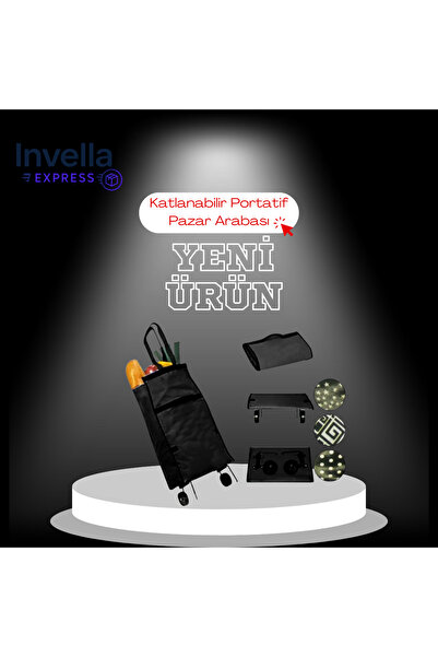 Invella Express Katlanabilir Portatif Pazar Arabası 75x35 - Dayanıklı, Hafif ...