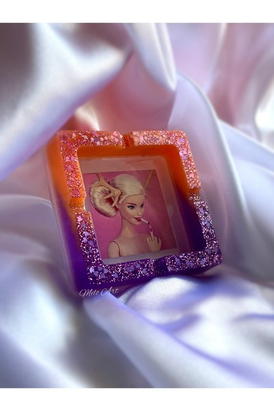 Milo Art Barbie Epoxy Ashtray Barbie Multicolor Epoxy Ashtray