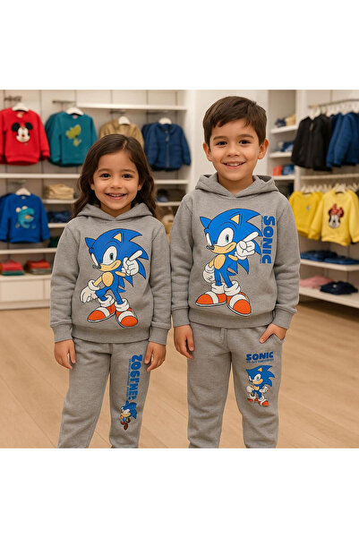 Argün kidss Yeni sezon unisex çocuk sonic sega baskılı eşofman takımı