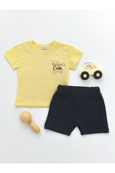 Joviel Printed Bottom Top T-Shirt Shorts Set