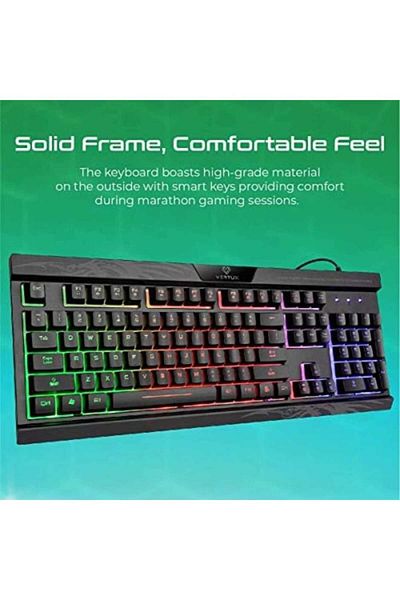 VERTUX Orion Backlit Ergonomic Wired Gaming Keyboard & Mouse