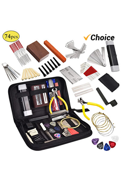 Choice 74PCS 14PCS/57PCS/74PCS Guitar Tool Kit Carry Bag Repair Tools String ...