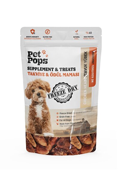 Genel Markalar Köpekler için Ödül Maması - Tavuk Yürek / %100 doğal / Freeze Dry