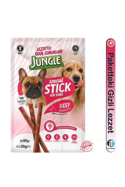 Jungle - Köpekler için ödül çubuğu mama - 3*5gr / Dana Etli