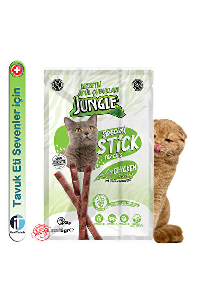 Jungle - Kediler için ödül çubuğu mama - 3*5gr / Tavuk Etli