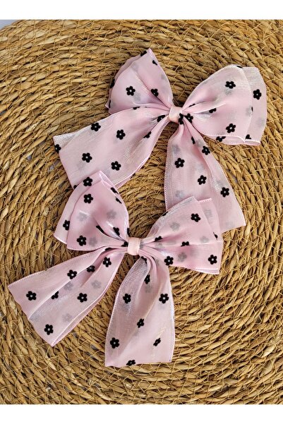 LO ADORO 2 штуки бантики для волосся, дитячі шпильки, шпильки з рожевими крап...