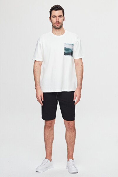 Twn Oversize White Printed 100% Cotton T-Shirt