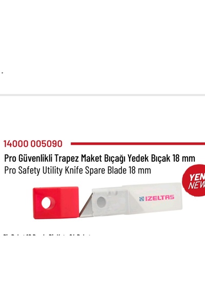 İzeltaş Maket Bıçağı Yedek 18mm (Trapez)