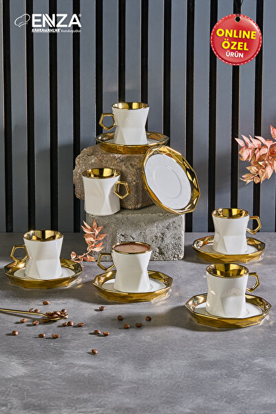 Enza Beyrut 6’lı Porselen Kahve Fincanı Takımı