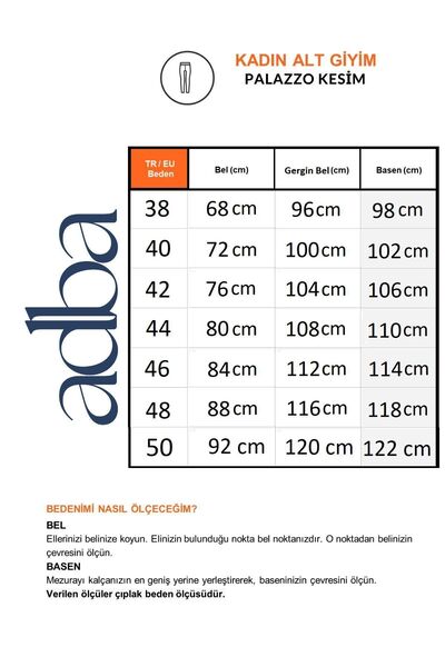 adba style 4002 Kahverengi Palazzo Lastikli Yüksek Bel Cepli Dokuma Kadın Pantolon
