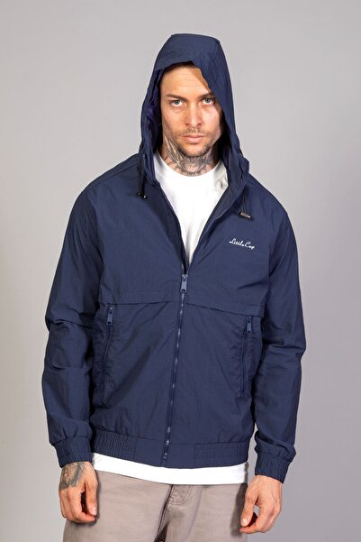 LTC Jeans Ανδρικό ελαφρύ ανοιξιάτικο μπουφάν Indigo Hooded - Crinkle Design