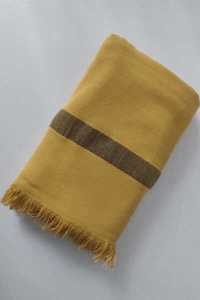 Sevim 100% Cotton Black Striped Towel Peshtemal-Lounger Towel-90X200 Cm-Hardal