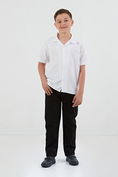 Fulla Moda Ribbed Short Sleeve Boy's Shirt