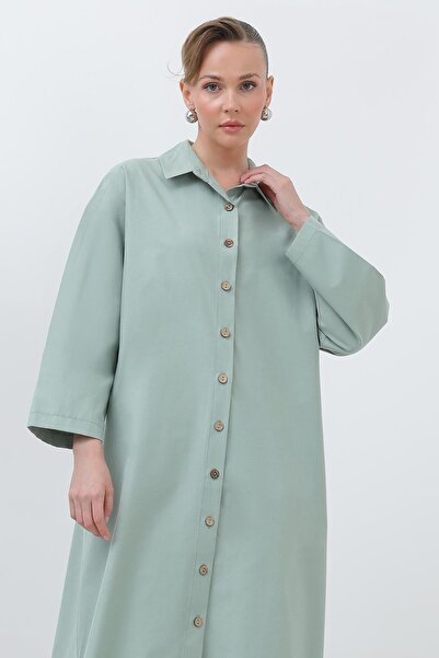 Loreen Γυναικείο Μακρύ Πουκάμισο Φόρεμα - 20656GML - Πράσινο