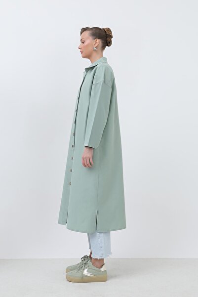 Loreen Γυναικείο Μακρύ Πουκάμισο Φόρεμα - 20656GML - Πράσινο