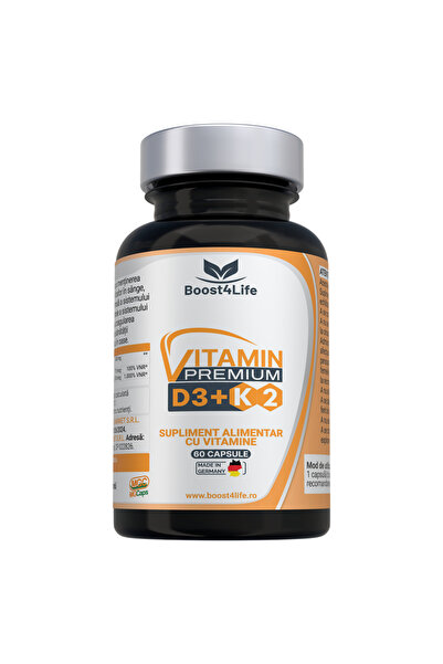 Boost4Life Βιταμίνη PREMIUM D3 + K2, Boost4Life, 2000 IU D3, 75 mcg K2, μαλακές κάψουλες MGCaps®️, 60 κάψουλες