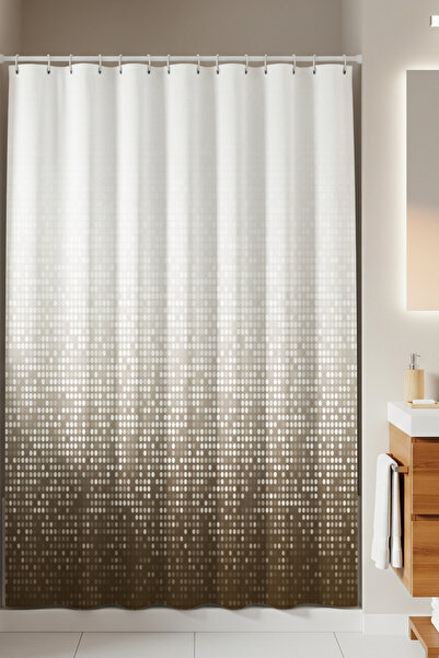 Tropikhome Kahverengi Banyo Perdesi Duş Perdesi Su Geçirmez Banyo Perdeleri P...