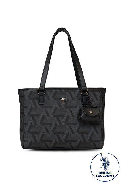 U.S. Polo Assn. حقيبة كتف نسائية سوداء Us25504 حصرية عبر الإنترنت