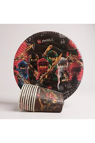 Cadde Süs Ninjago Temalı Tabak Bardak 8'li Set