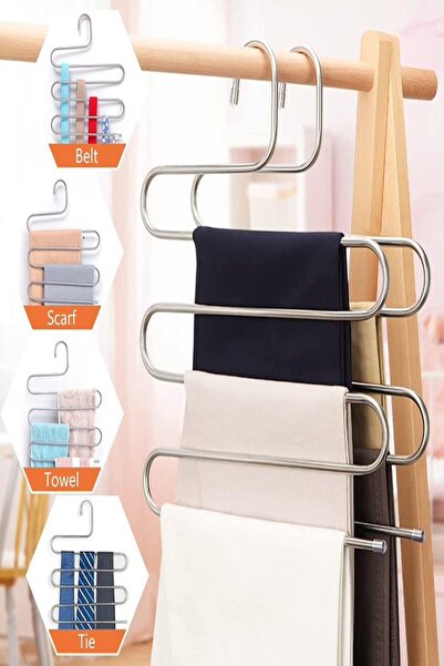 MasterCar Snake Шафа для одягу 5-рівневий вішак для штанів, шарфів та хусток | 5-рівневий вішак для штанів та шарфів 5-рівневий вішак