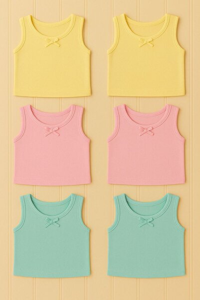 MAVİ QUMSAL Κοριτσίστικο πολύχρωμο σετ εσώρουχων με ραβδώσεις 6 τεμαχίων - Άν...