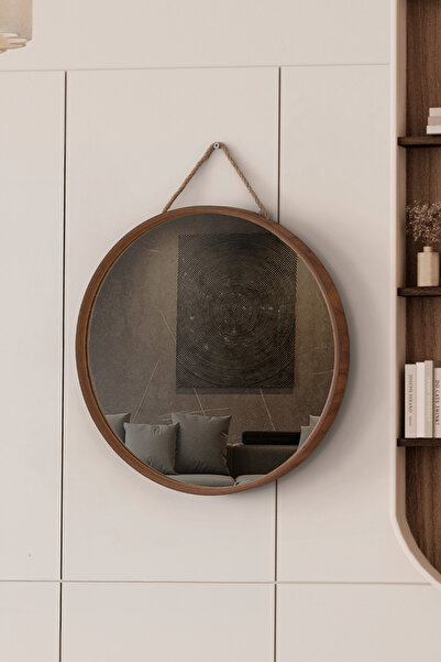 vovvahome Mirora Yuvarlak Dekoratif Duvar Aynası | Boyalı Ahşap Çerçeveli | 4...