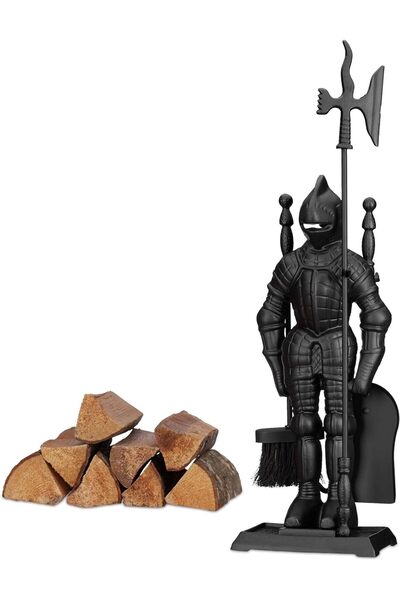 özçanci Modern Lüks Şövalye Şömine Kuzine Maşa Kürek Fırça Takımı