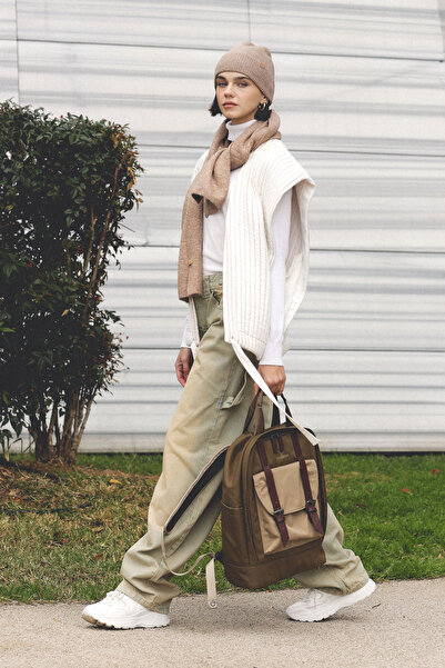 Nordbron Unisex Waterproof 15.6 Inch Backpack with Laptop Compartment - Adjustable and Leather Detail